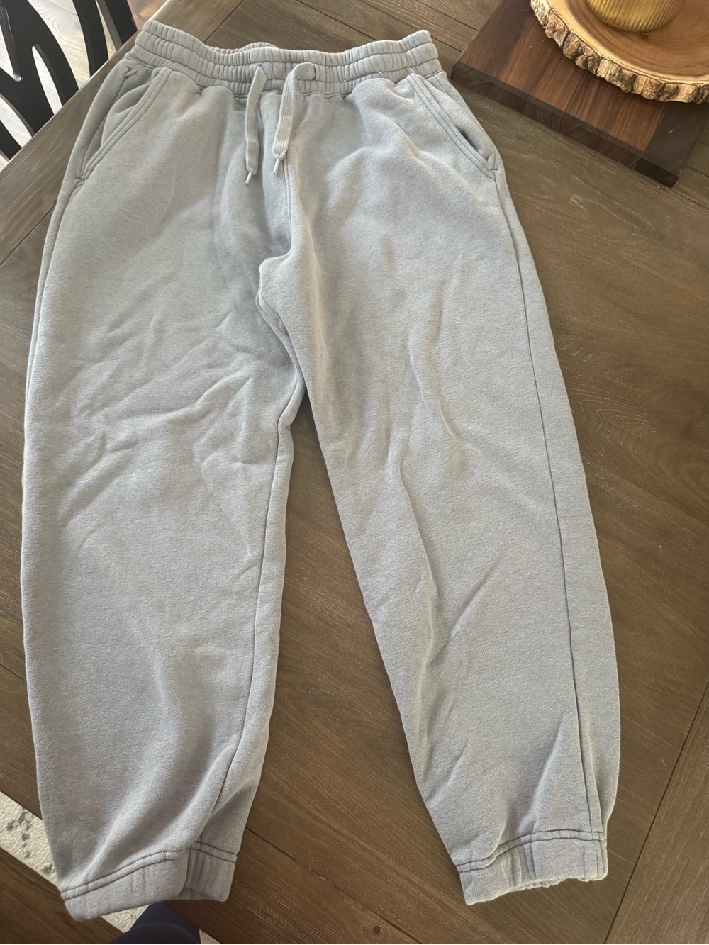 Hollister Light Gray Fleece Drawstring Joggers